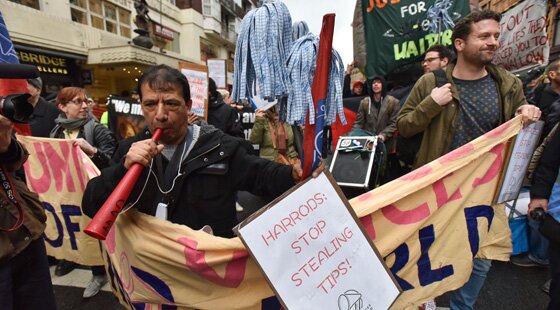 Arrests made at Harrods tipping protest
