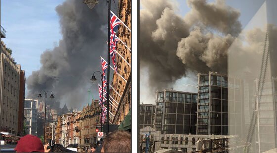 Mandarin Oriental London ablaze as 120 firefighters tackle fire