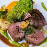 Rump of lamb served with baby gem lettuce and lettuce sauce –  by Tom Kitchin