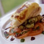 Halibut with a Welsh rarebit crust – by Andrew Brown