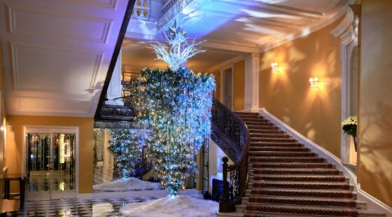 Claridge's turns Christmas on its head with upside-down tree