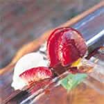 Roast peaches with hawthorn ice-cream &ndash; by Claude Bosi