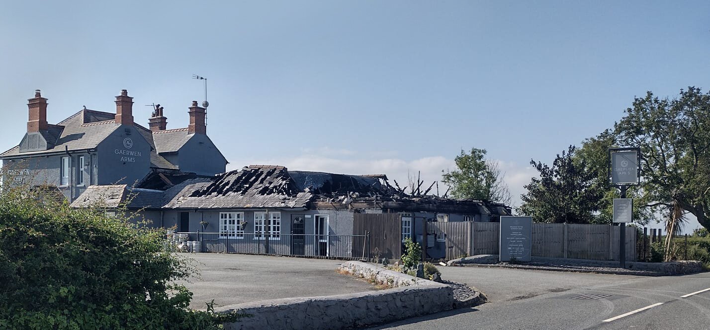 Fire breaks out at Gaerwen Arms on Anglesey 