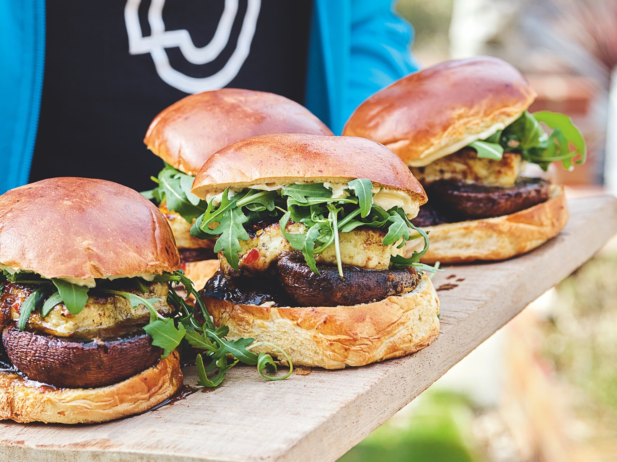 Recipe: Tom Kerridge's umami mushroom and halloumi burgers