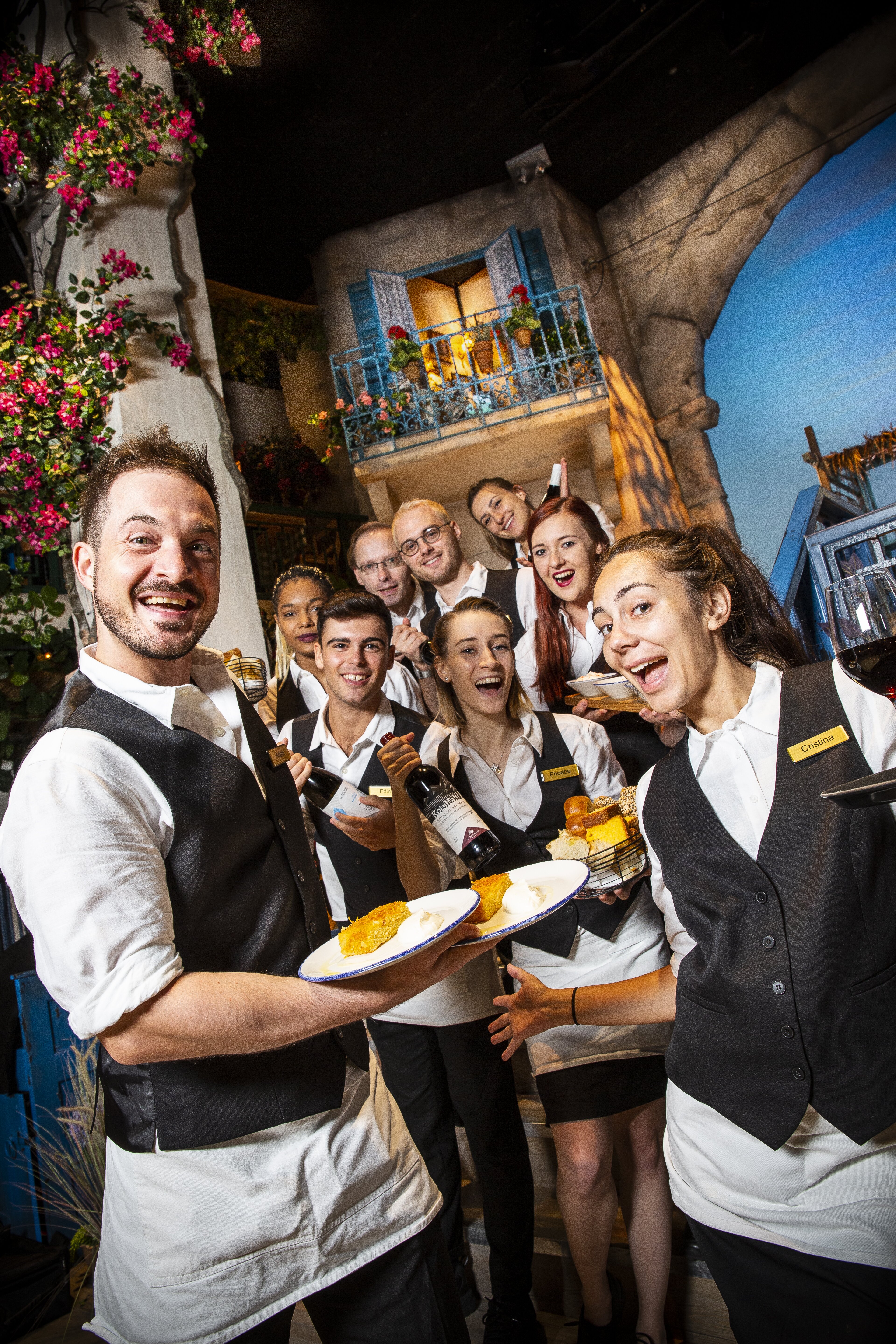 Super troupers: Rhubarb catering staff take to the floor at Mamma Mia! The Party