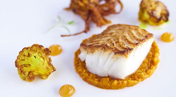 Recipe of the week: cod, dhal, cauliflower, lime pickle, onion bhaji, coriander