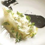 Salsify and milk skin, truffle purée, by René Redzepi