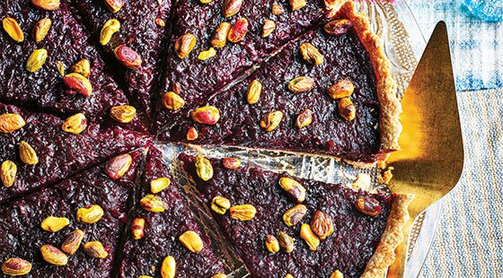 Recipe of the week: beetroot halva tart with pistachio nuts