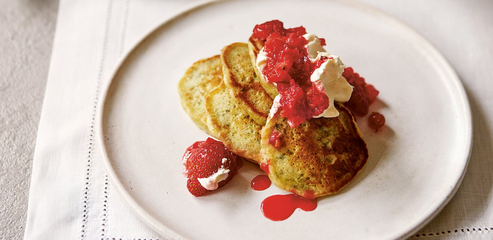 Recipe: Rice flour and pistachio blinis