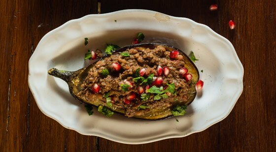 Recipe of the week: stuffed aubergines with walnut and pomegranate