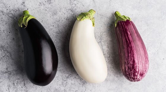 Home-grown harvest: aubergines