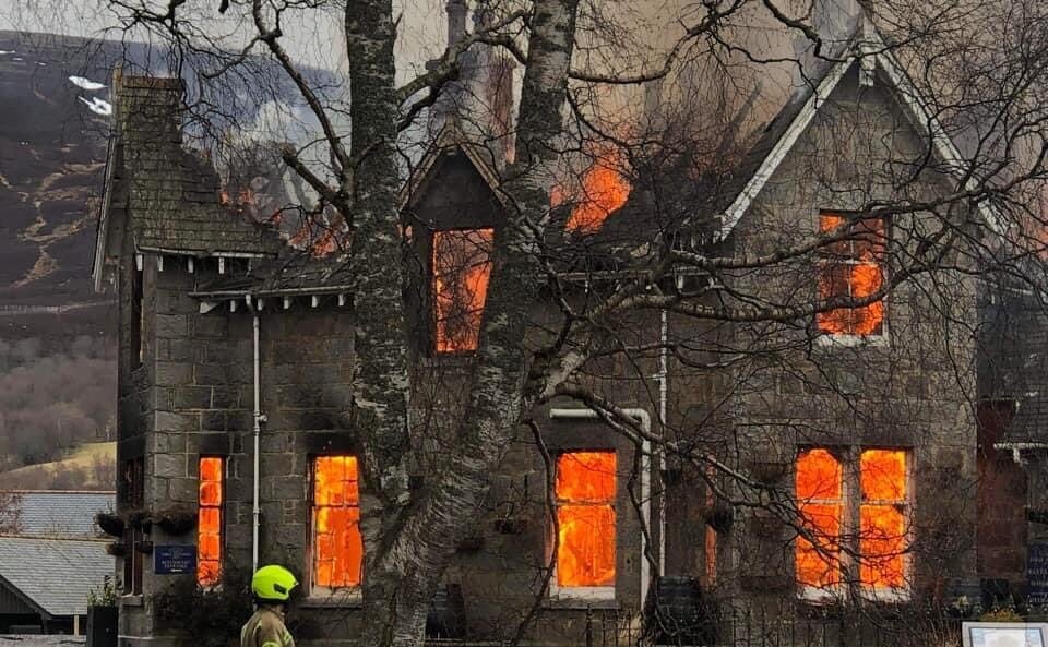 Explosion and fire rip through Braemar Lodge hotel in Aberdeenshire