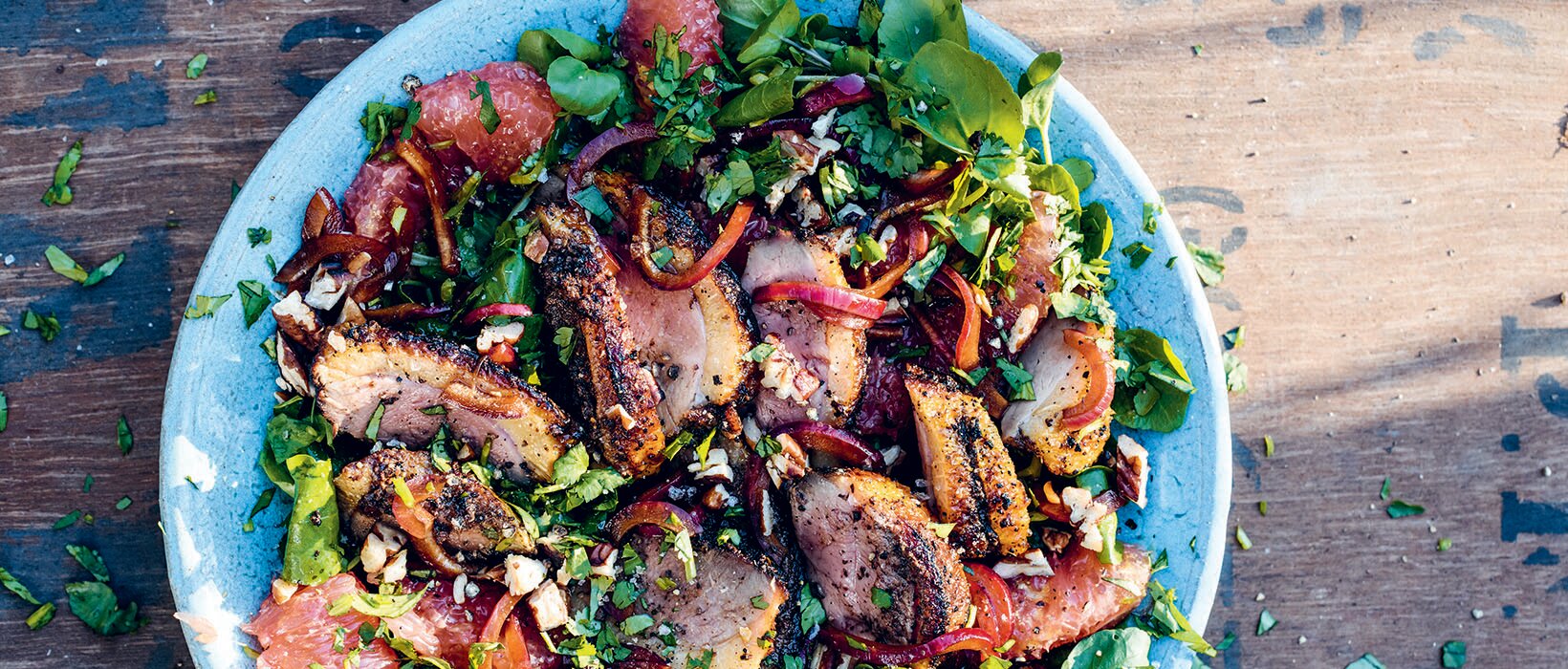 Recipe of the week: Spiced duck salad with grapefruit and pecans