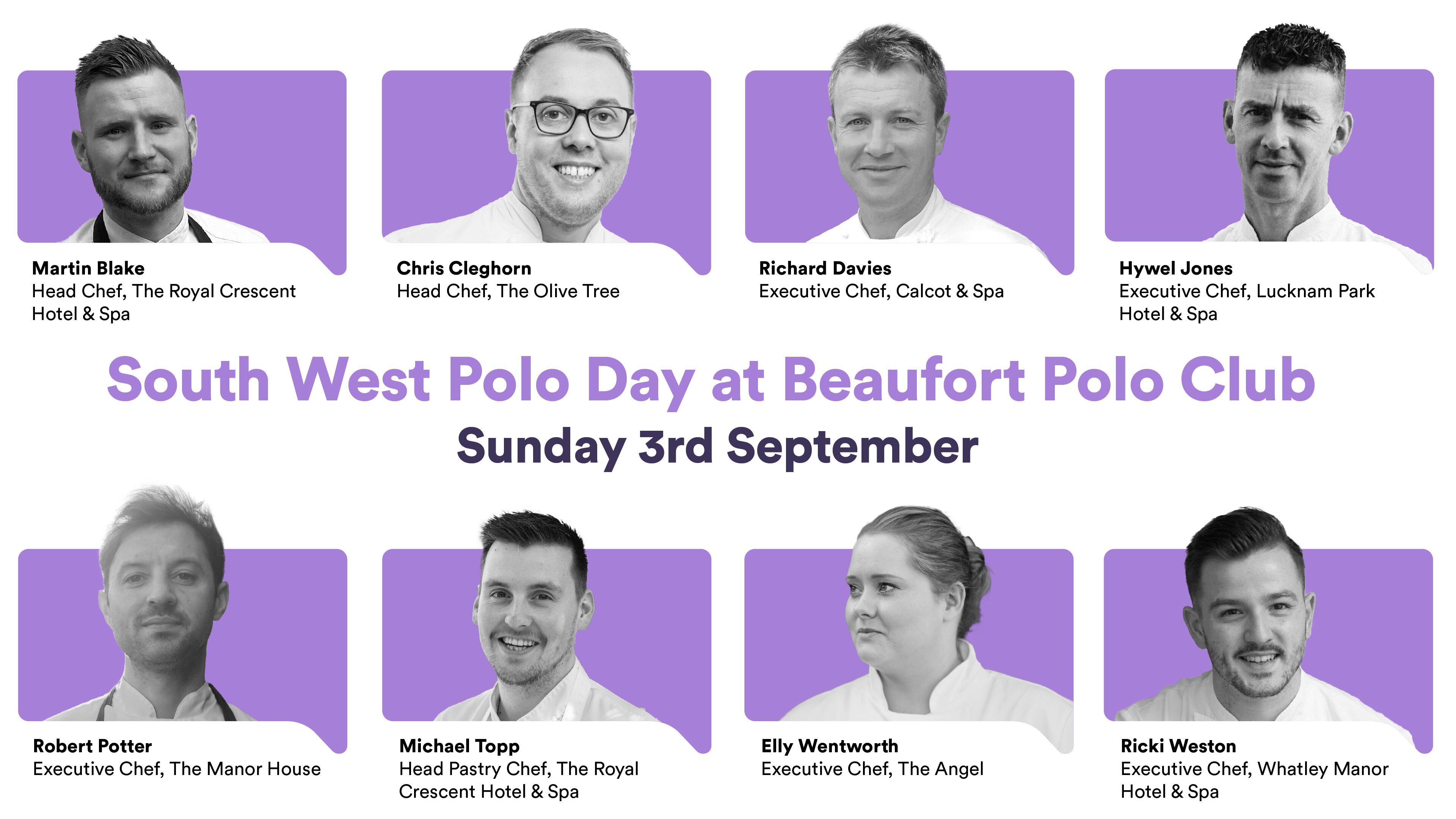 Eight chefs revealed for Hospitality Action South West Polo Day