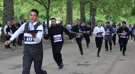 Waiters from the Cavendish and The Pig win National Waiters' Day Race