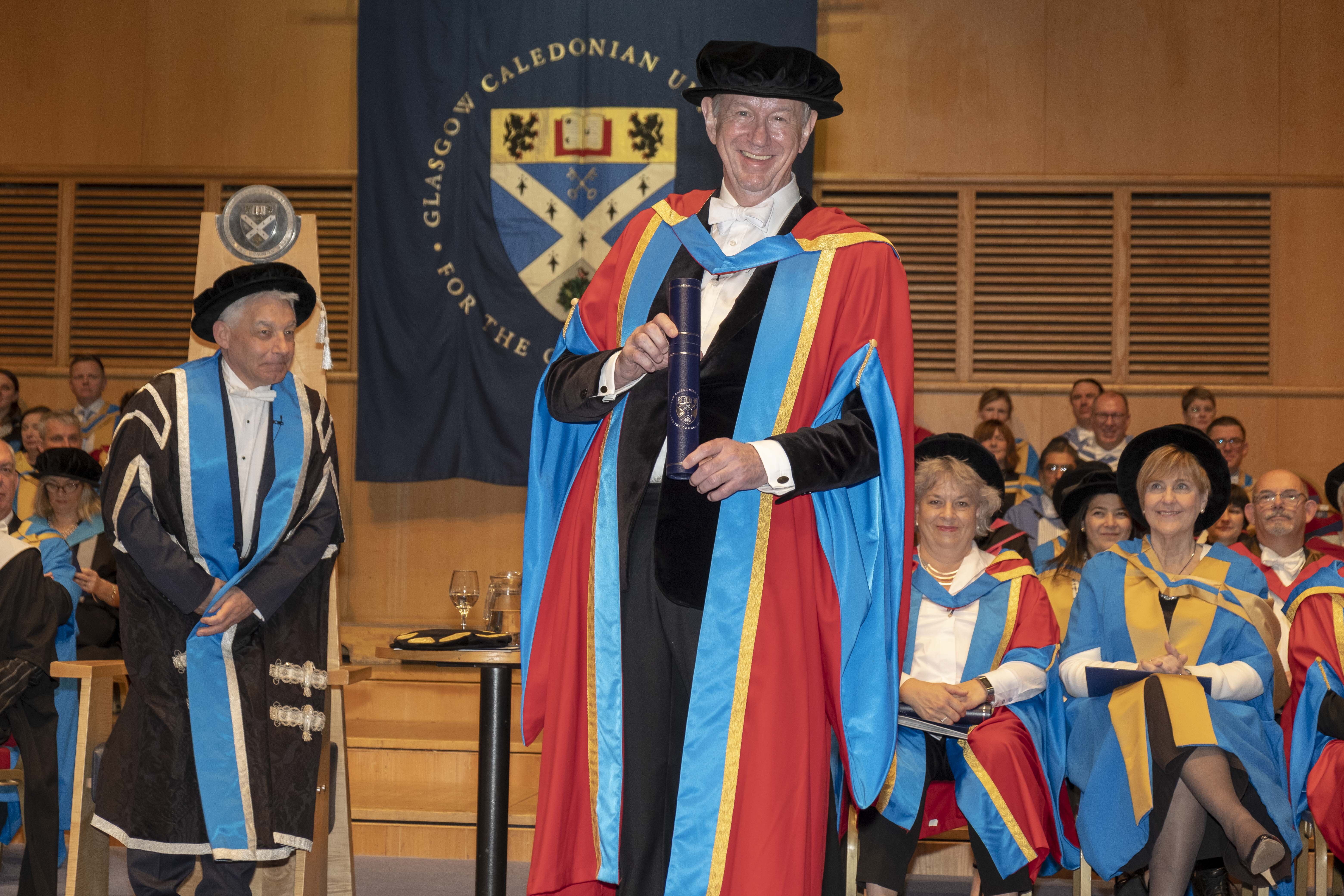 Ken McCulloch receives honorary degree from Glasgow Caledonian University