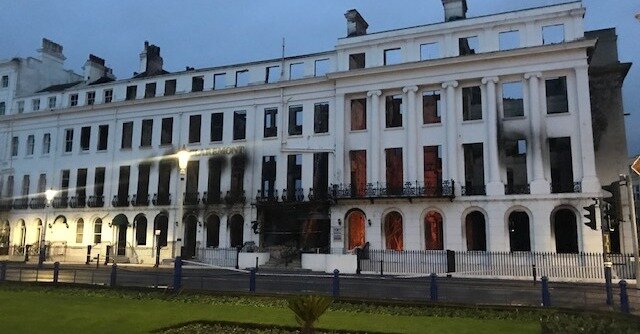 Fears for stability of Eastbourne’s Claremont Hotel after fire guts Victorian building