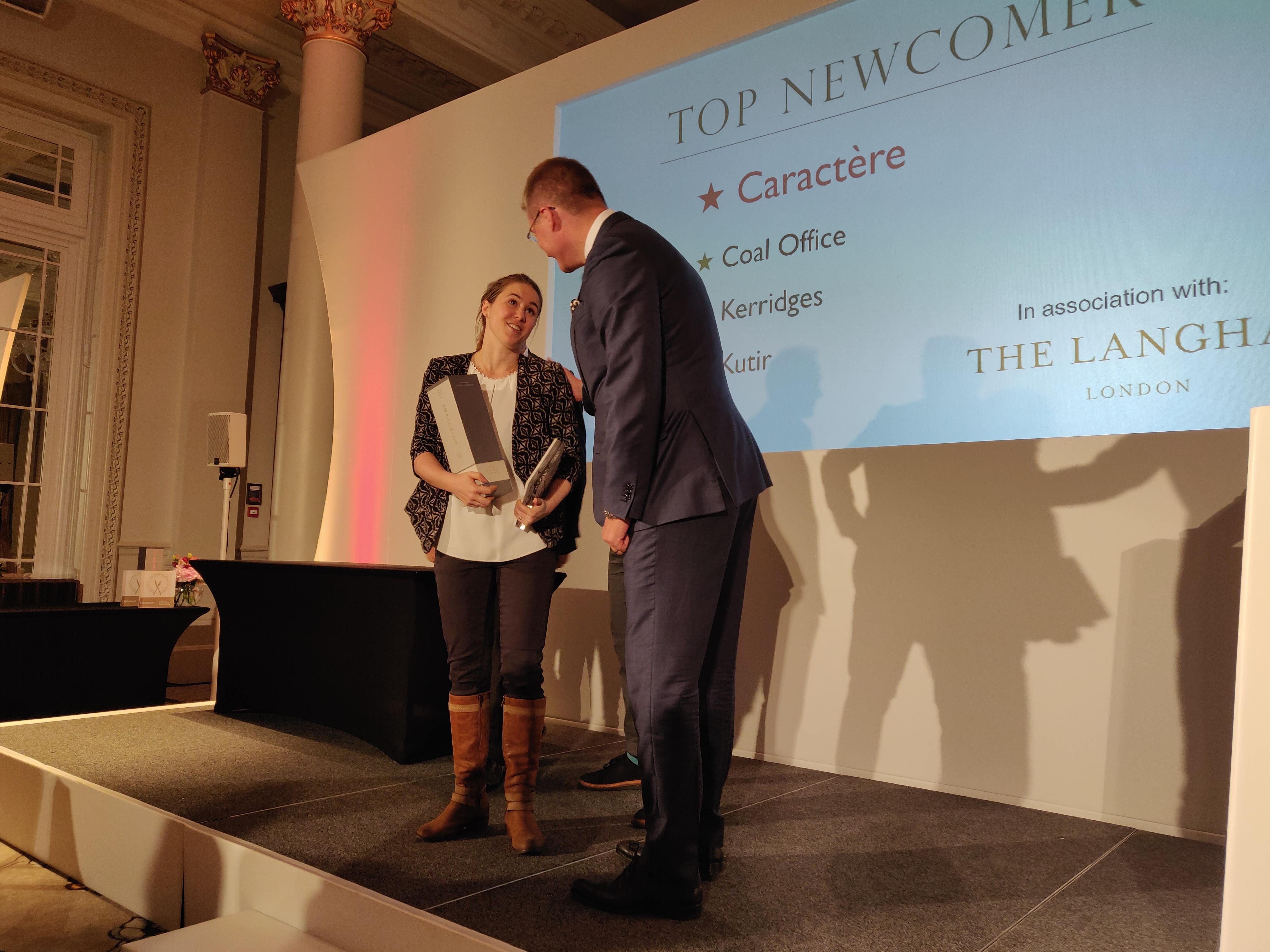 Caractère scoops Top Newcomer at Harden’s London Restaurant Awards