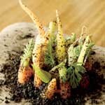 Vegetable field with malt soil and herbs, by René Redzepi