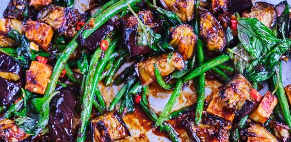 Meera Sodha’s aubergine, green bean and tofu pad krapow