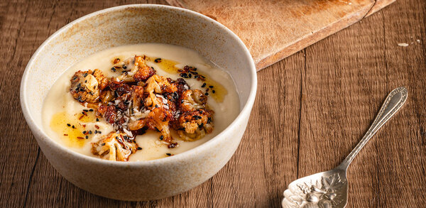 A creamy coconut and cauliflower soup from Soup for Good