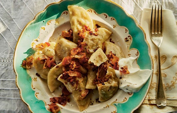 Polish pierogi with sauerkraut and mushrooms