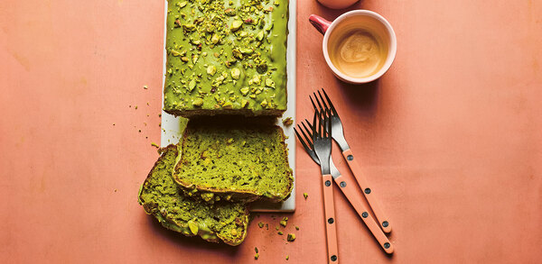 A matcha cake with a surprising ingredient