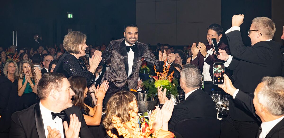 The winners take to the stage: South Lodge won Conference and Banqueting Team of the Year