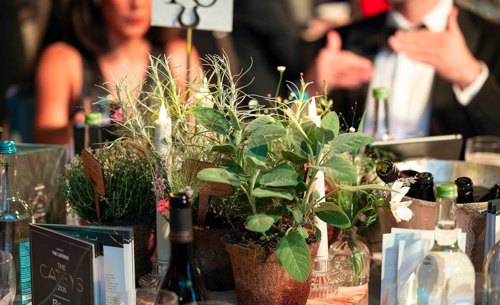 The tables were decorated with greenery from the Exclusive Collection estate, for guests to take home